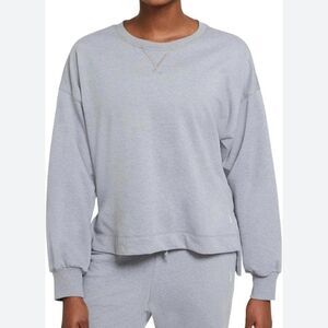Nike Yoga Womens French Terry Sweatshirt Long Sleeve Gray Size Medium